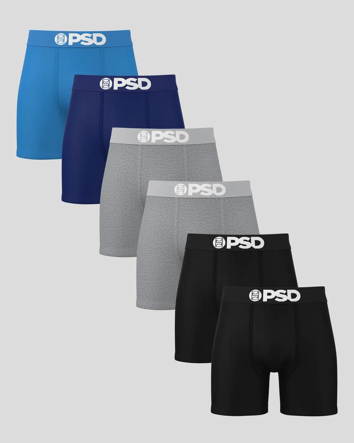 Solids 6 Pack - Core Navy - Mid Length - Cotton