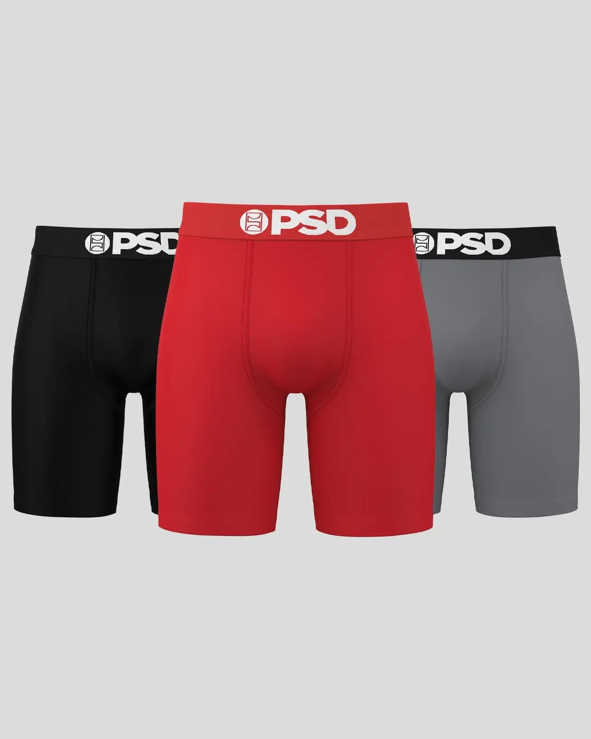Solids 3 Pack - Red/Grey/Black - Standard Length - Cotton