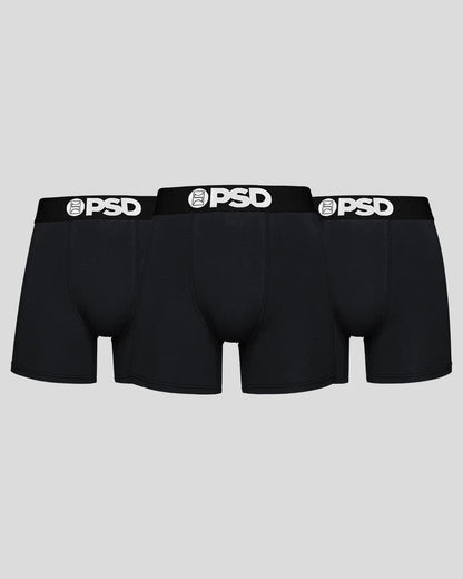 Solids 3 Pack - Black - Mid Length - Cotton