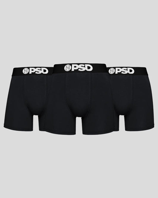 Solids 3 Pack - Black - Mid Length - Cotton