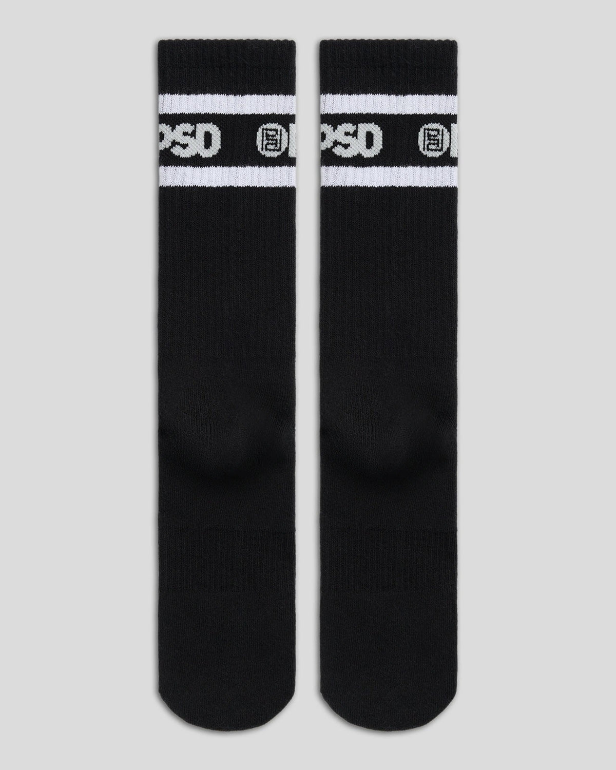 3 Pack - Logo Stripe Crew - Black - Crew Sock