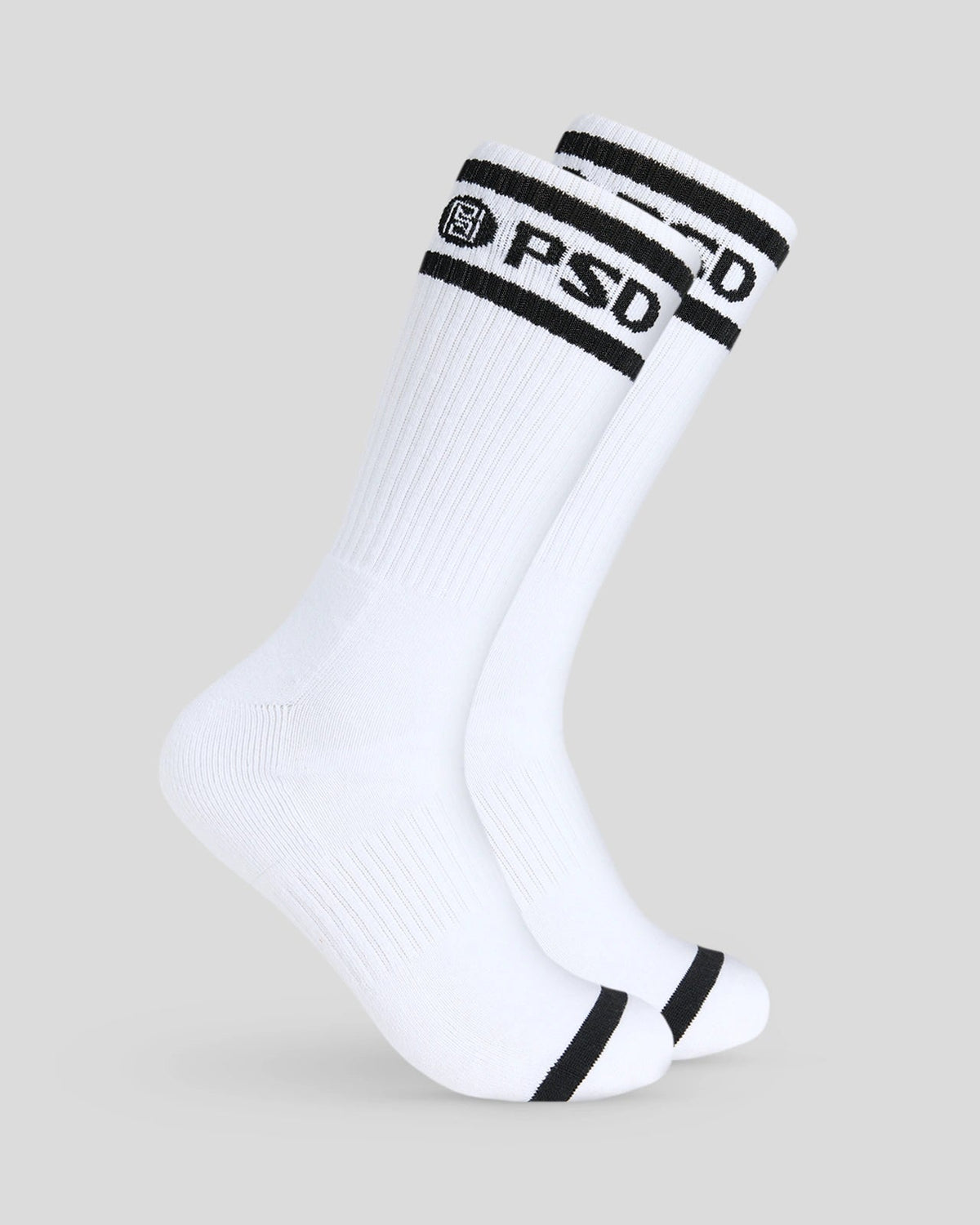 3 Pack - Logo Stripe Crew - White - Crew Sock