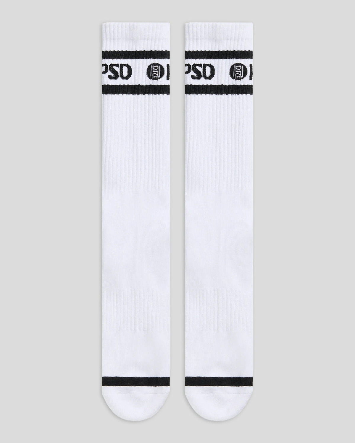3 Pack - Logo Stripe Crew - White - Crew Sock