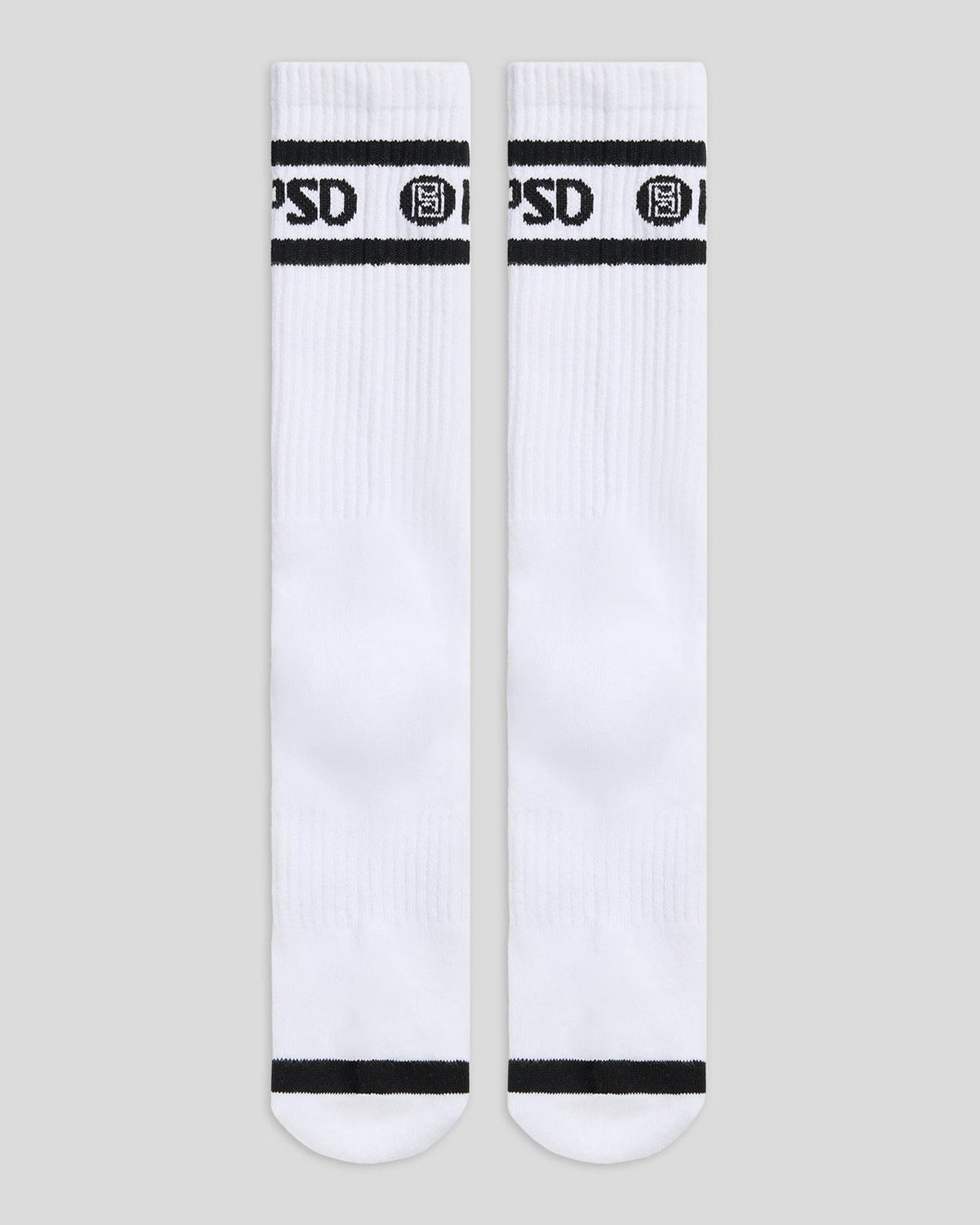 3 Pack - Logo Stripe Crew - White - Crew Sock