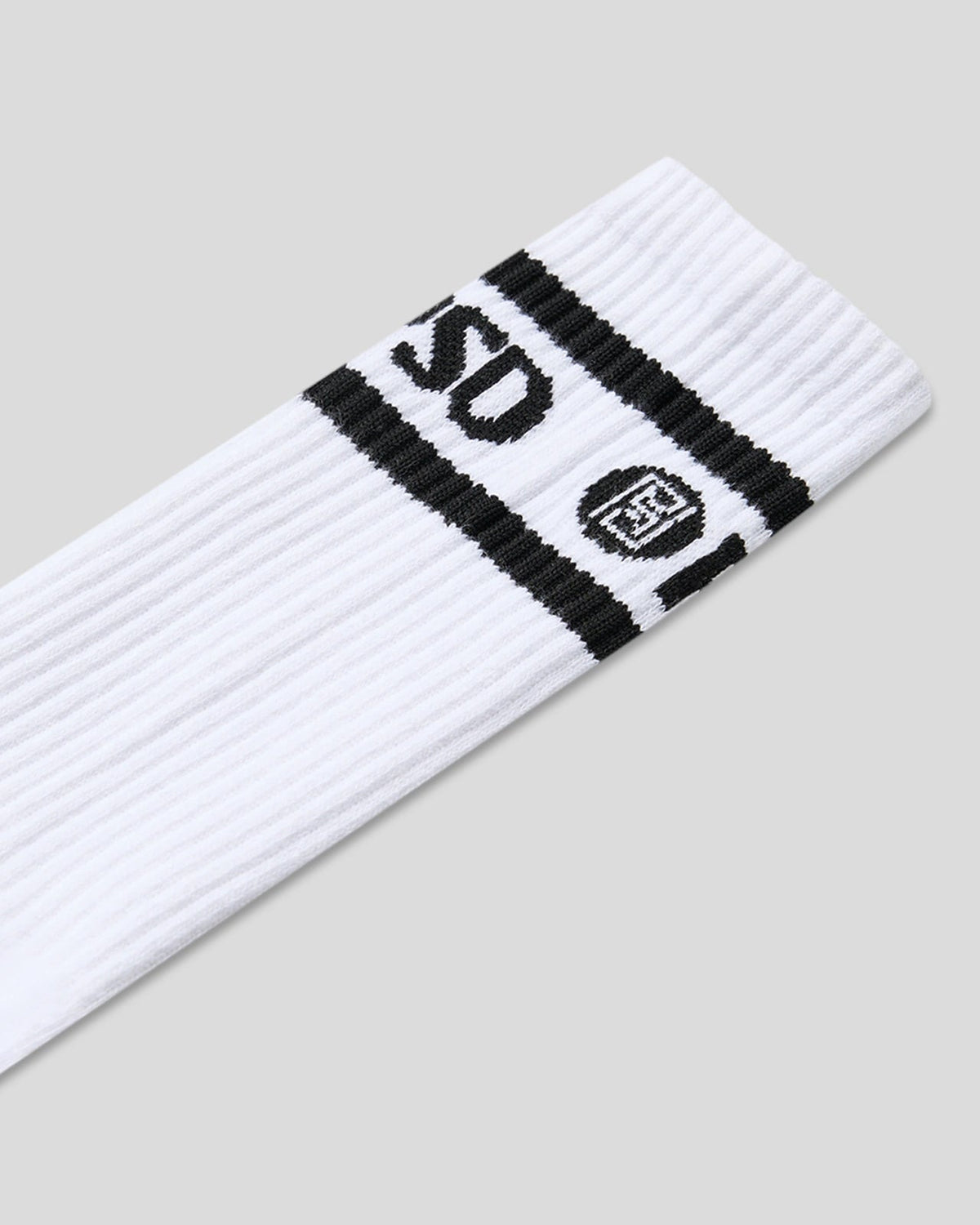 3 Pack - Logo Stripe Crew - White - Crew Sock