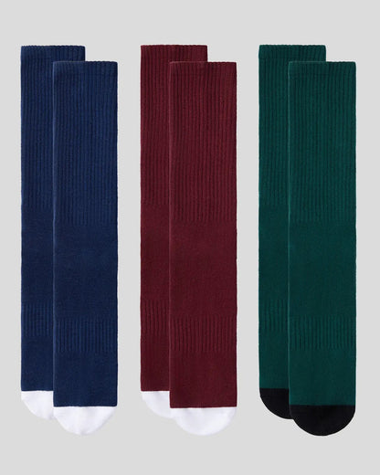 3 Pack - Logo Crew - Dark Tones - Crew Sock