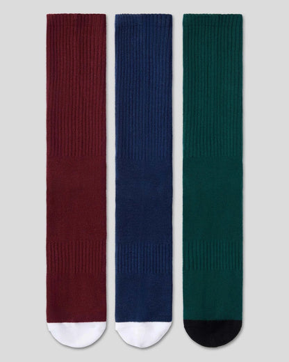 3 Pack - Logo Crew - Dark Tones - Crew Sock
