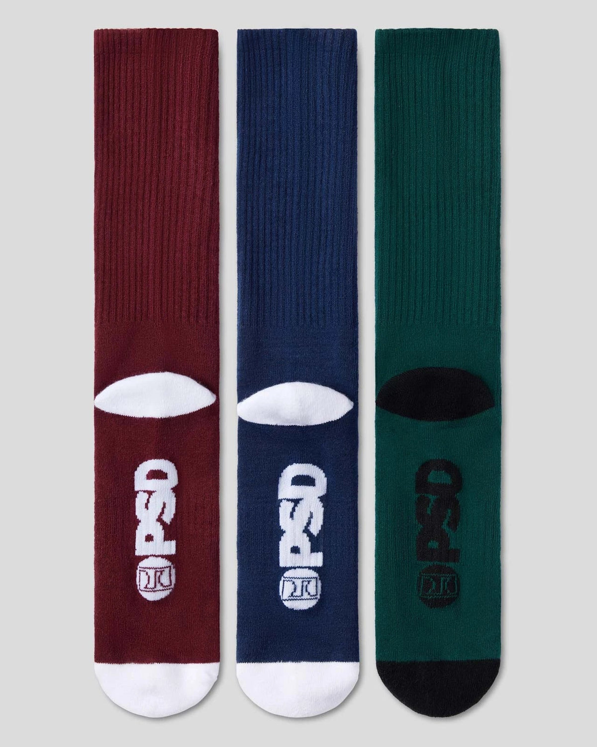 3 Pack - Logo Crew - Dark Tones - Crew Sock