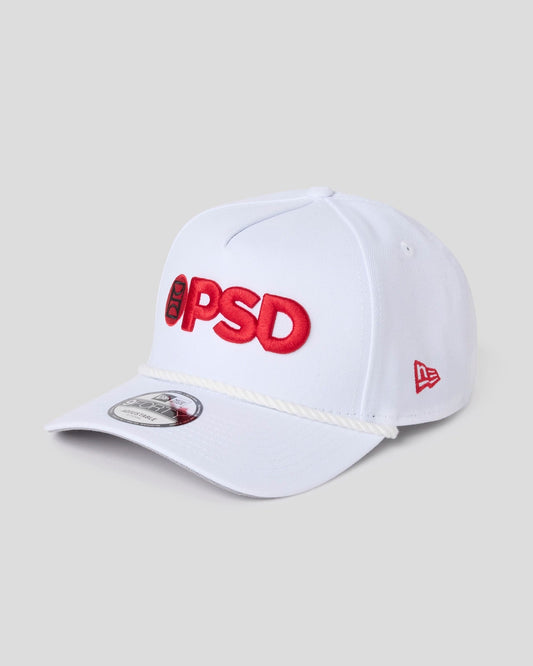 New Era x PSD Logo Hat White/Red - ACCESSORIES
