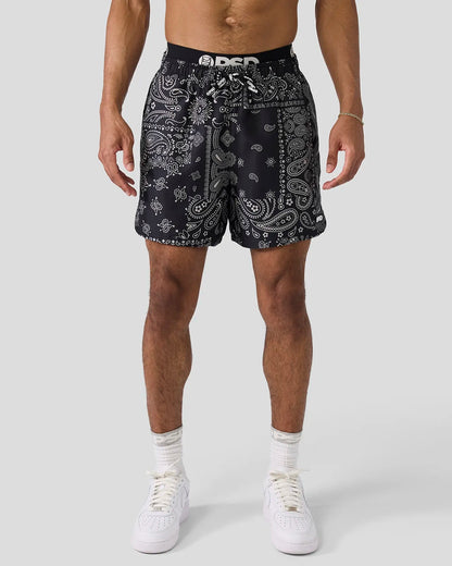 Khaki Paisley Essential Short - Essential Short