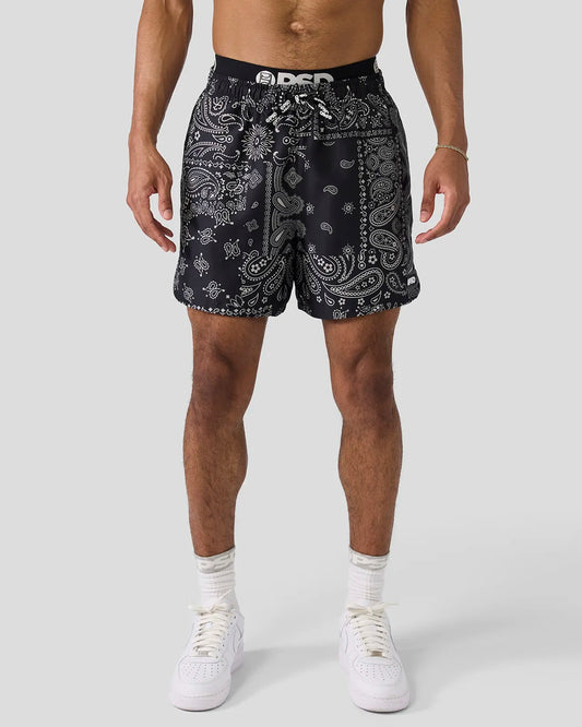 Khaki Paisley Essential Short - Essential Short