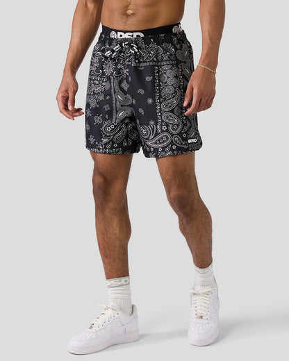 Khaki Paisley Essential Short - Essential Short