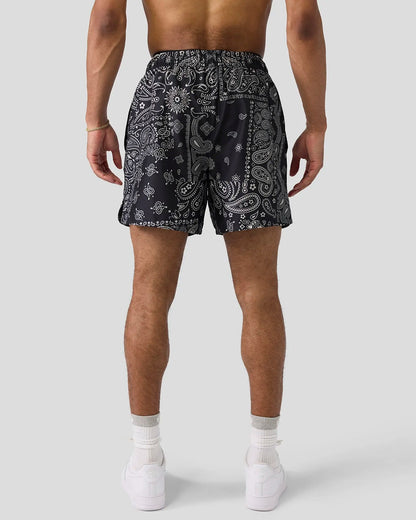 Khaki Paisley Essential Short - Essential Short