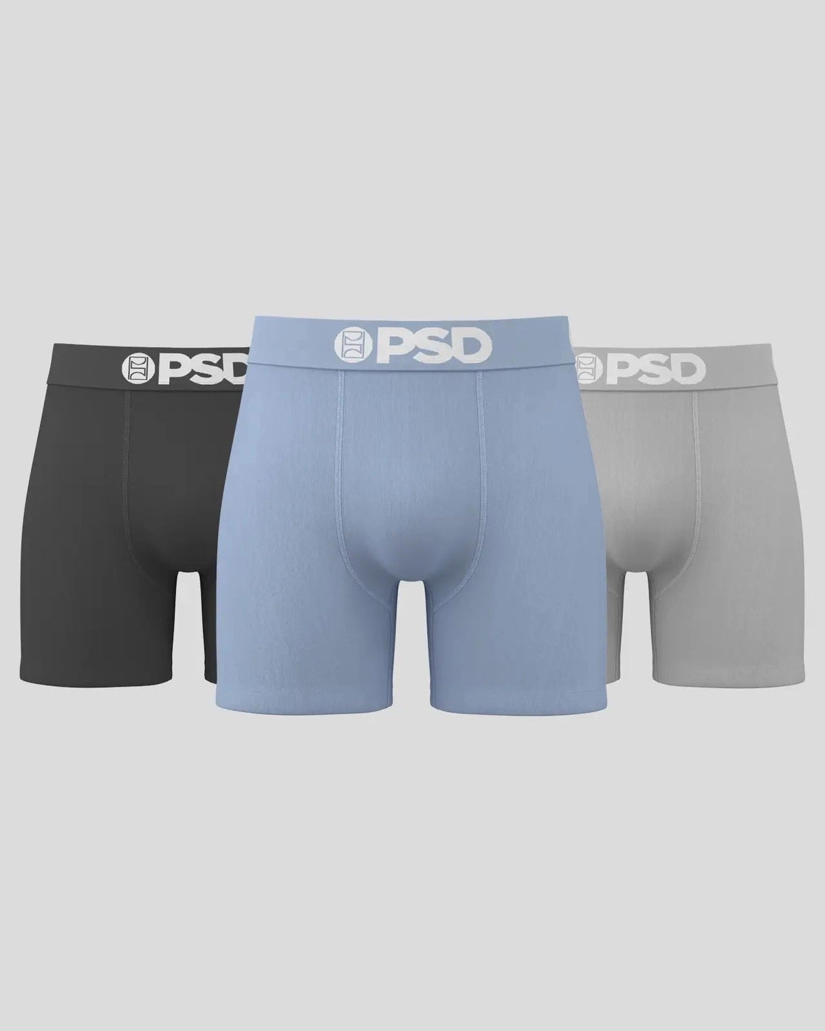 Solids 3 Pack - Core Light Blue - Mid Length - Cotton