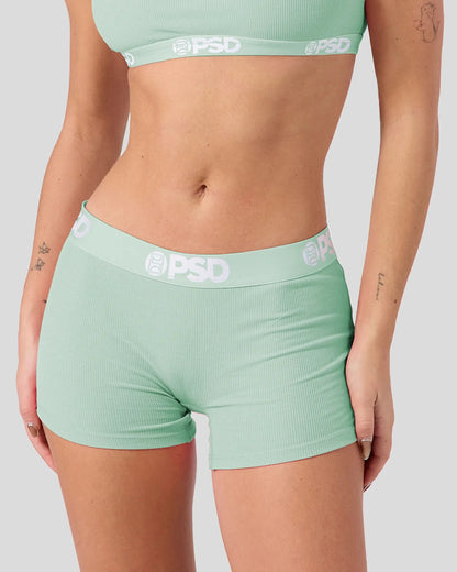 Ribbed - Mint - Boy Short - Ribbed