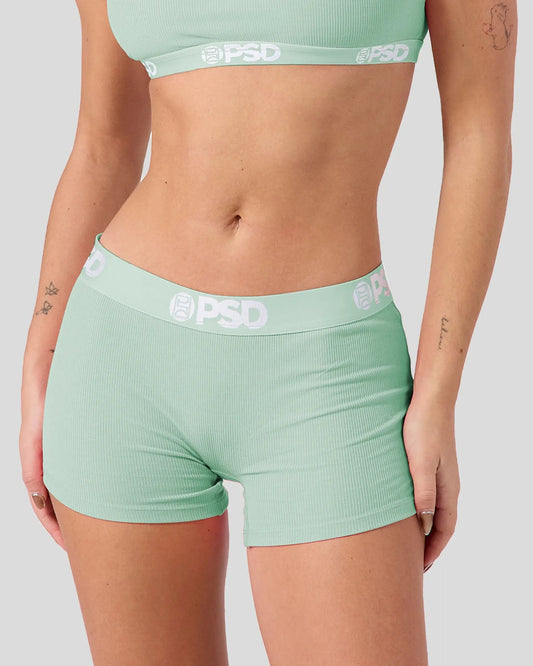 Ribbed - Mint - Boy Short - Ribbed