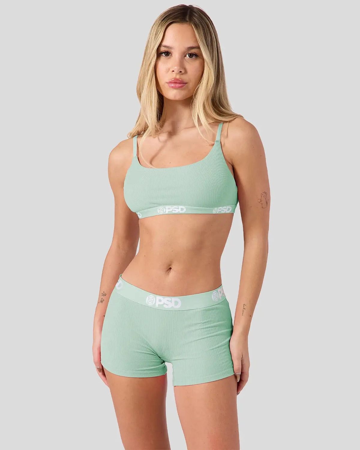 Ribbed - Mint - Boy Short - Ribbed