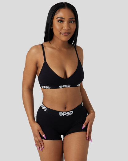 Modal Solids - Black - V-Neck Bralette - Modal