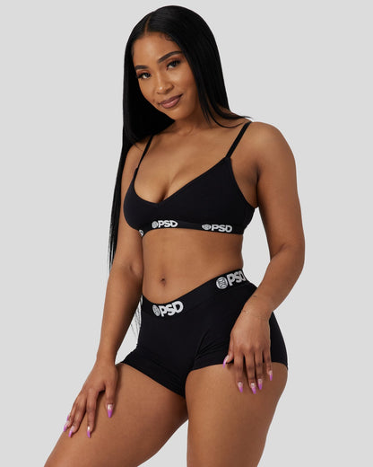 Modal Solids - Black - V-Neck Bralette - Modal