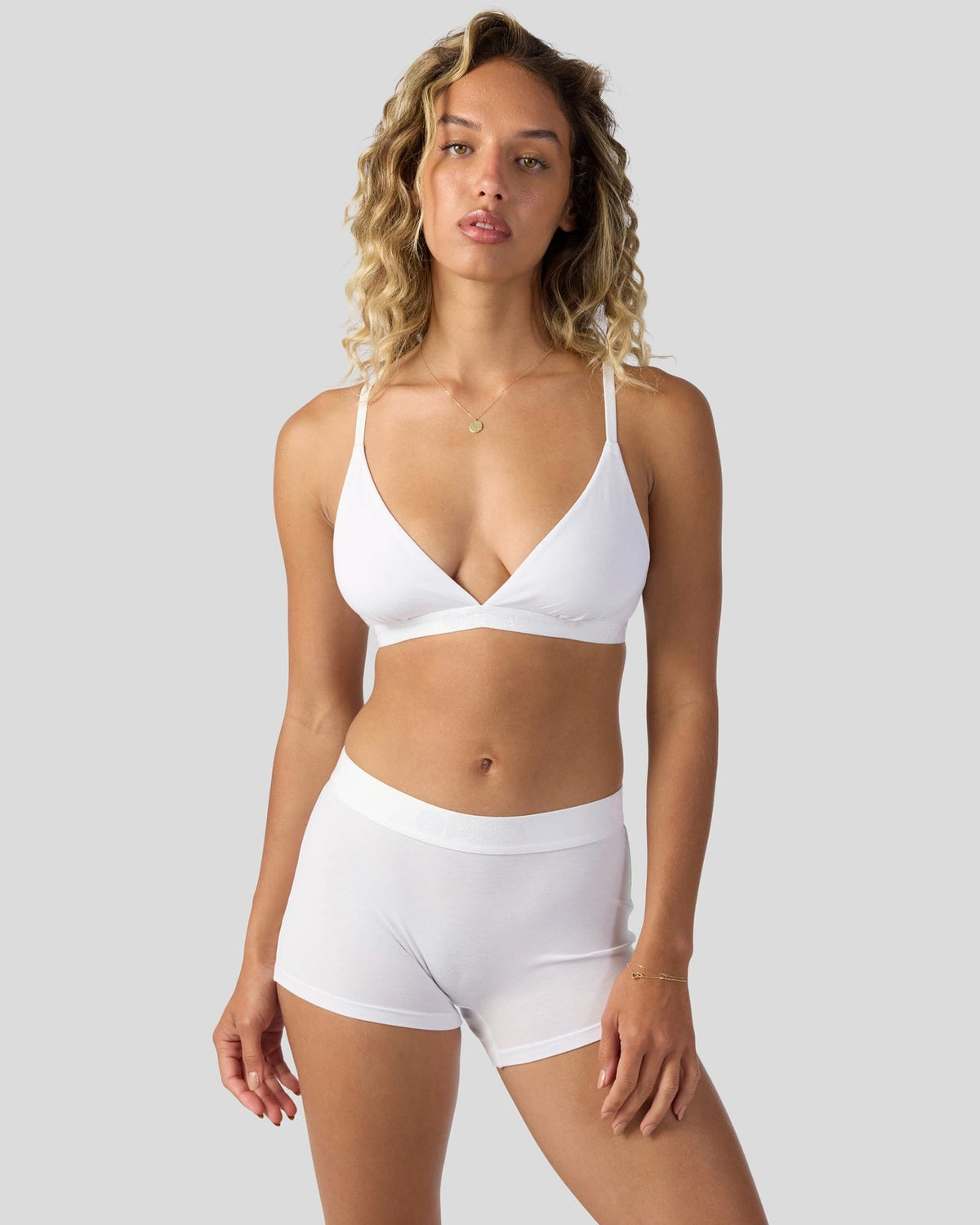 Modal Solids - White - Triangle Bralette - Modal