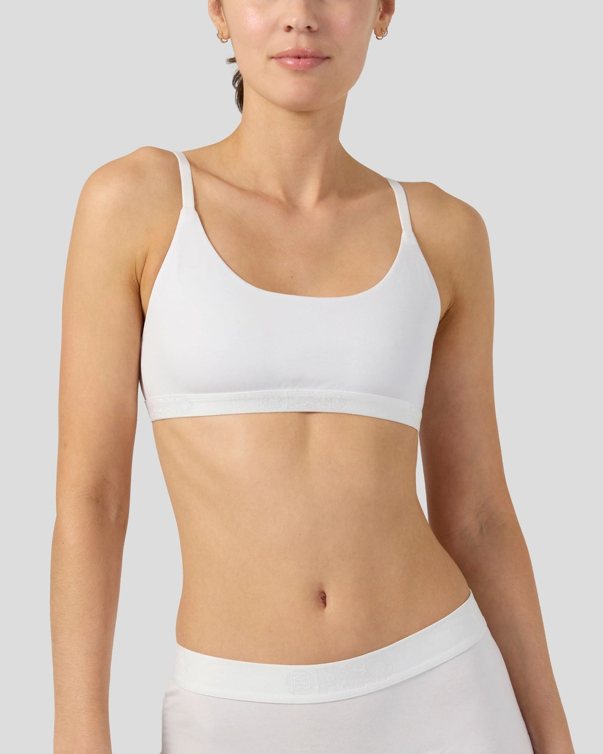 Modal Solids - White - Scoop Bralette - Modal