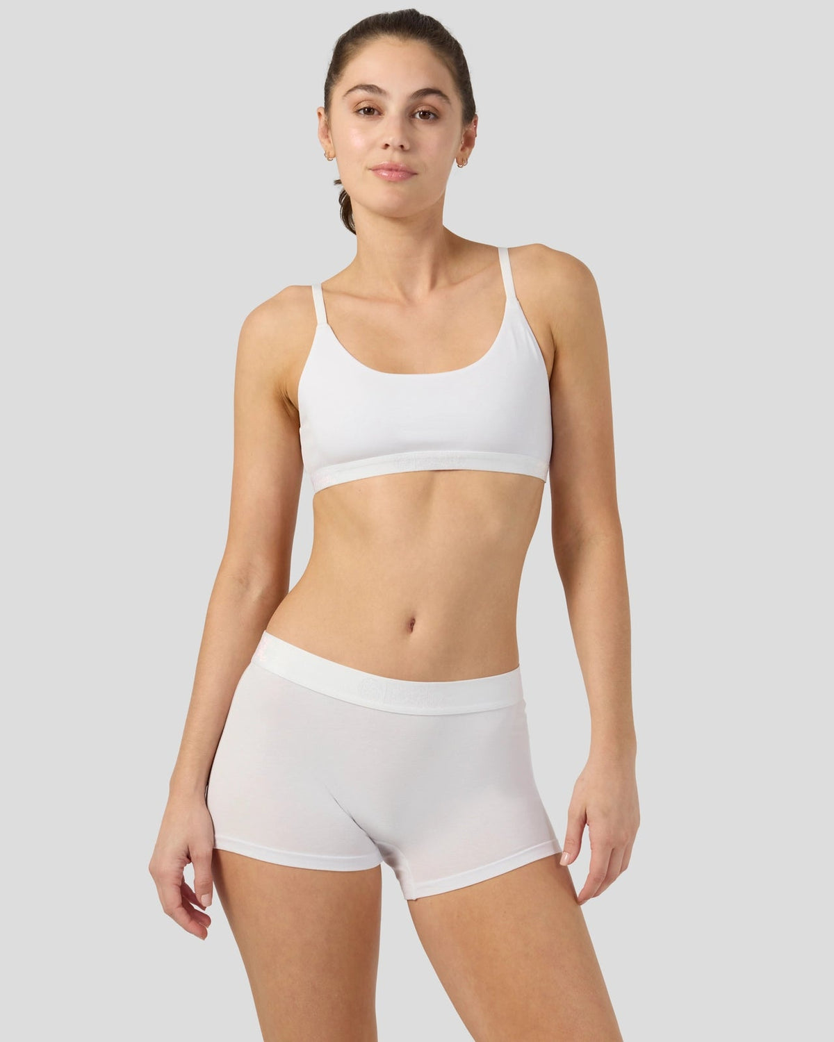 Modal Solids - White - Scoop Bralette - Modal