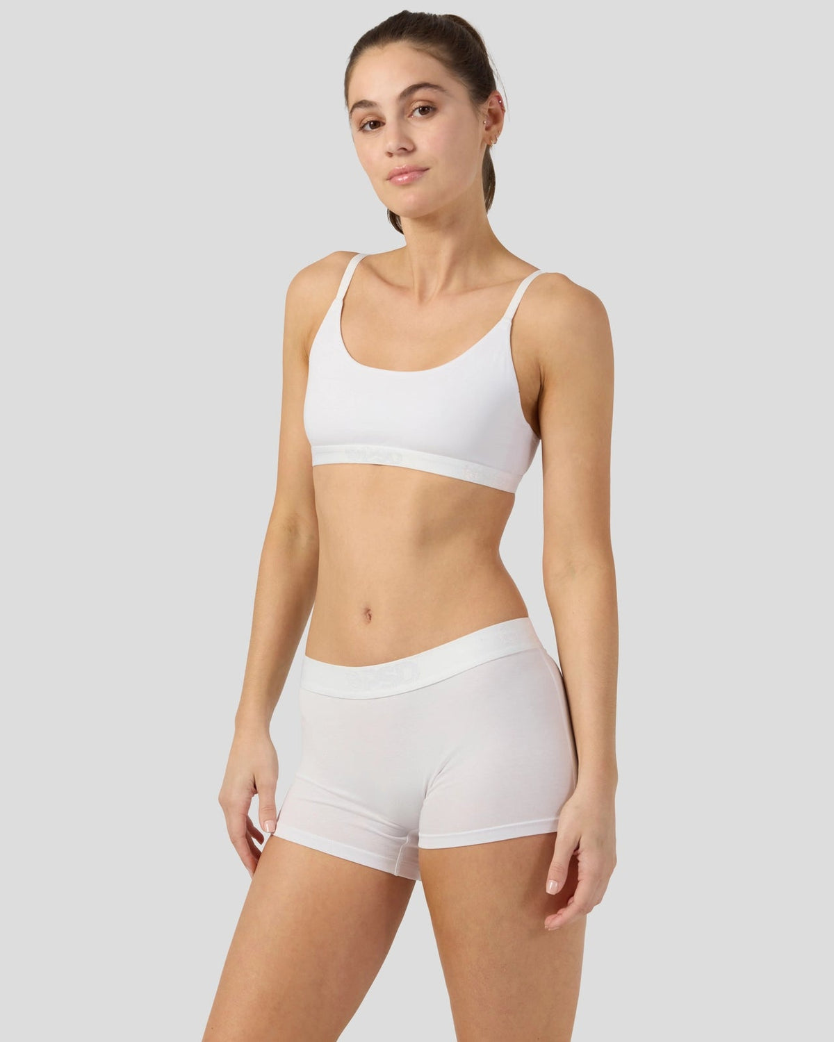Modal Solids - White - Scoop Bralette - Modal