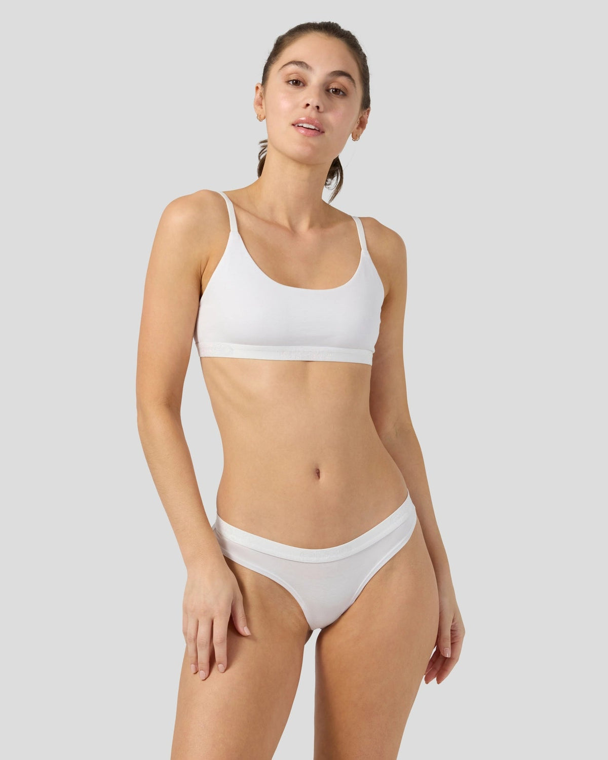 Modal Solids - White - Thong - Modal