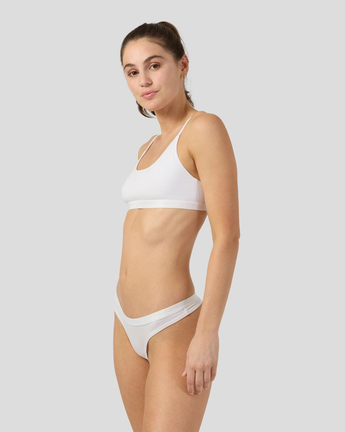 Modal Solids - White - Thong - Modal