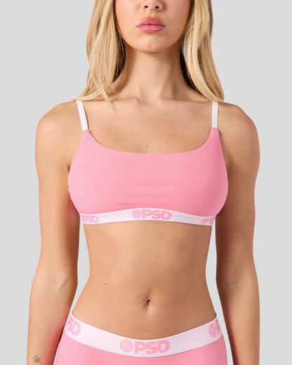 Ribbed - Baby Pink - Scoop Bralette - Ribbed