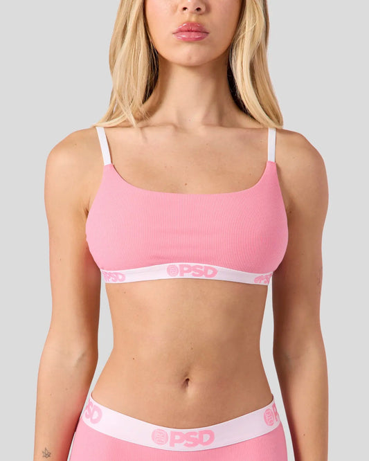 Ribbed - Baby Pink - Scoop Bralette - Ribbed