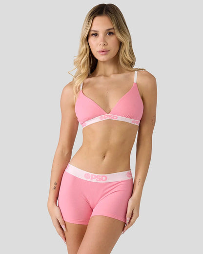 Ribbed - Baby Pink - Triangle Bralette - Ribbed