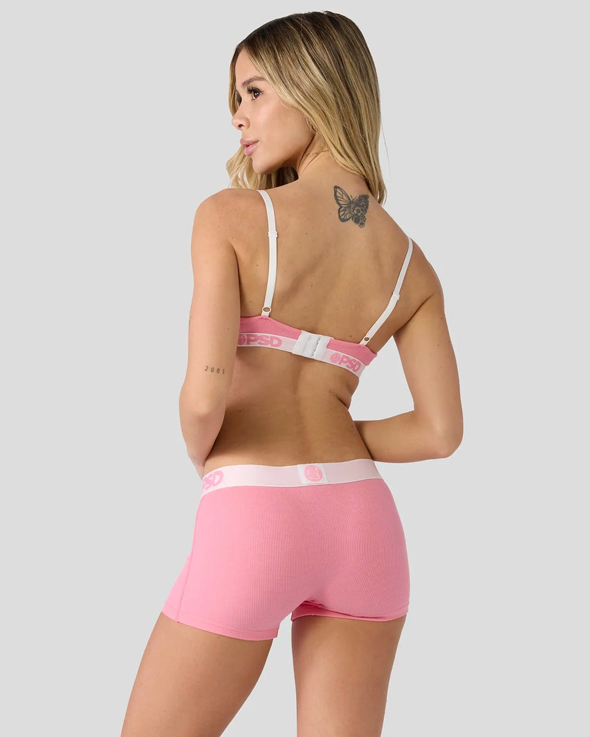 Ribbed - Baby Pink - Triangle Bralette - Ribbed