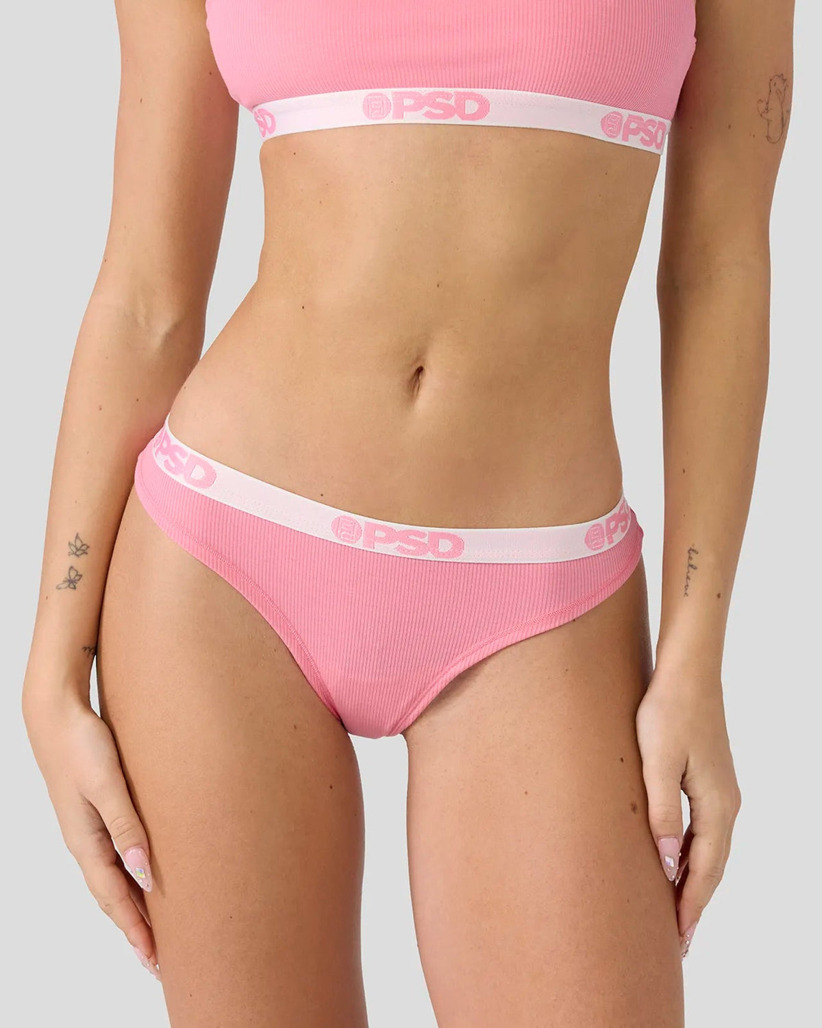 Ribbed - Baby Pink - Thong - Ribbed
