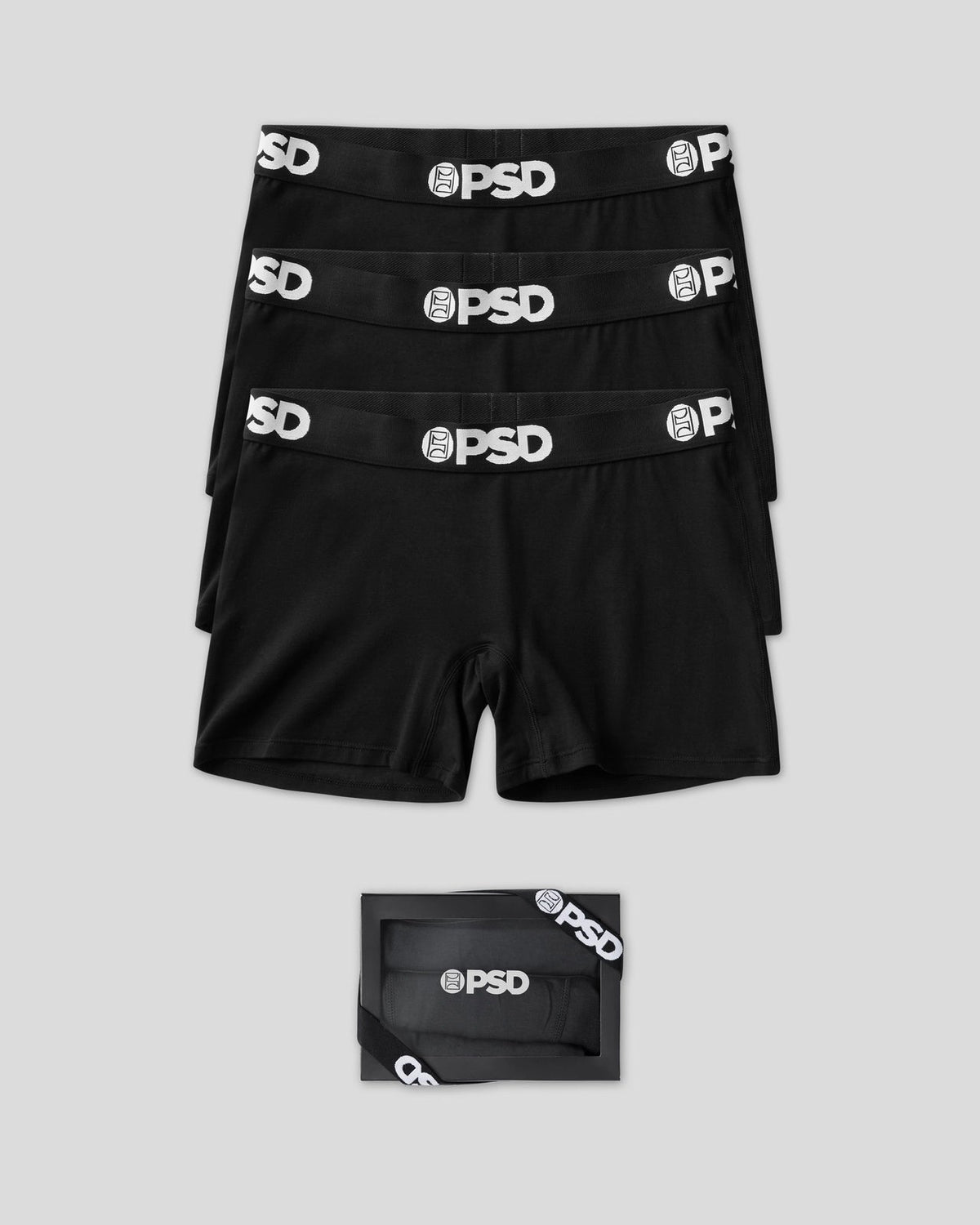 Modal 3 Pack - Black - Boy Short - Modal