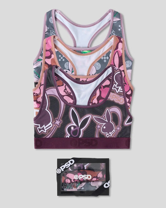 3 Pack - Playboy Tumble - Sports Bra