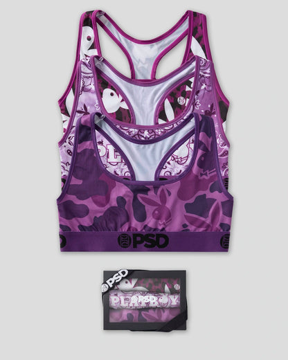 3 Pack - Playboy Purp - Sports Bra