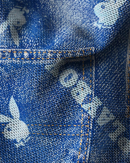 Playboy - Denim Mesh - Triangle Bralette - Mesh