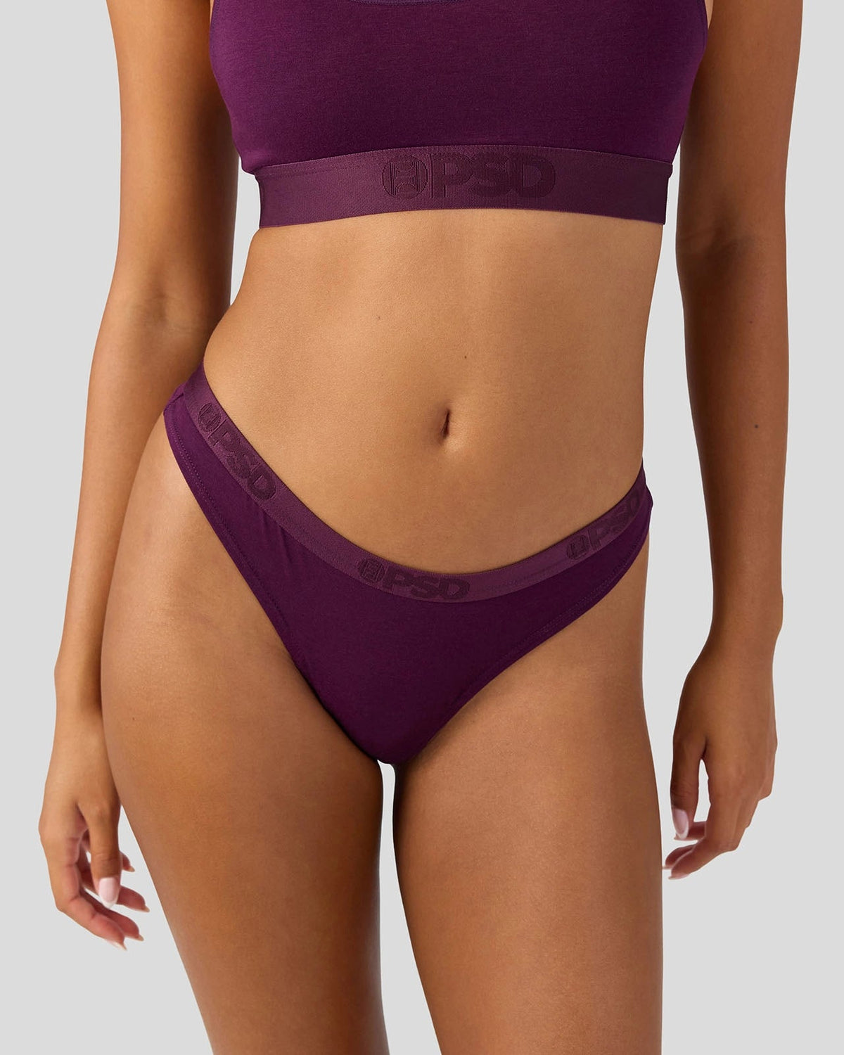 Modal Solids - Plum - Thong - Modal