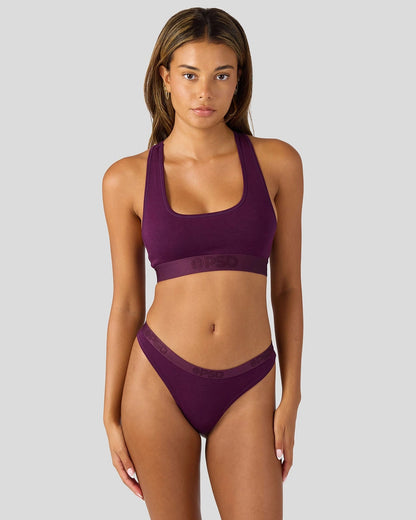 Modal Solids - Plum - Thong - Modal