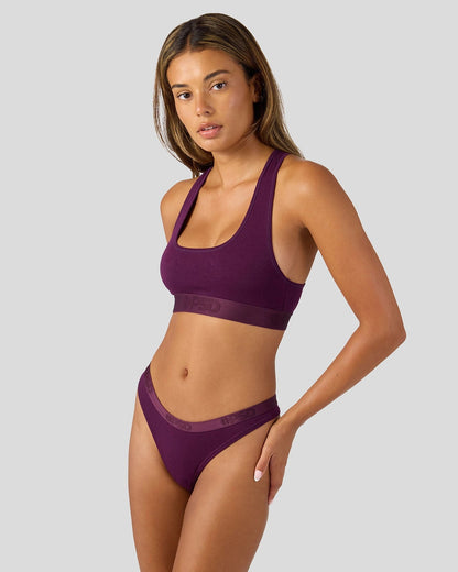 Modal Solids - Plum - Thong - Modal
