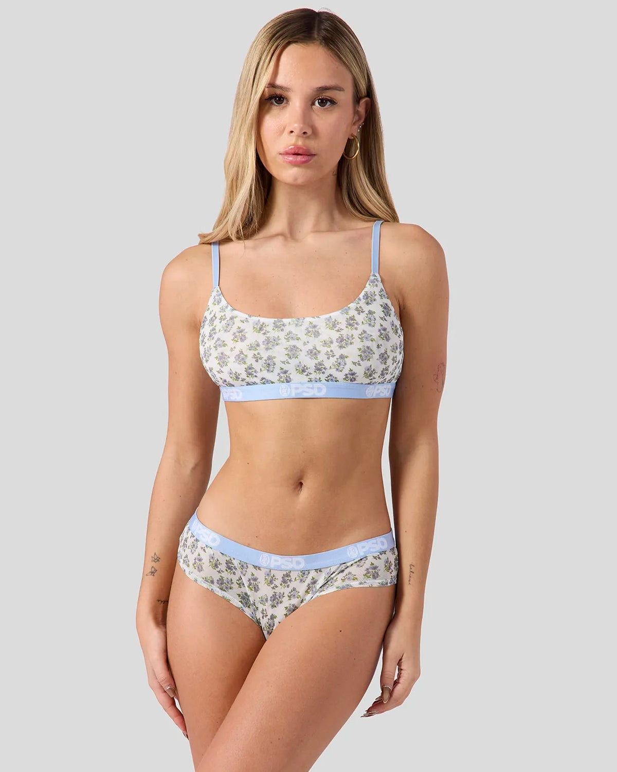 Mesh - Sky Blossom - Scoop Bralette - Mesh