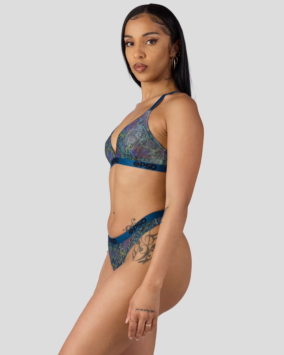 Mesh - Floclr Blst - Triangle Bralette - Mesh