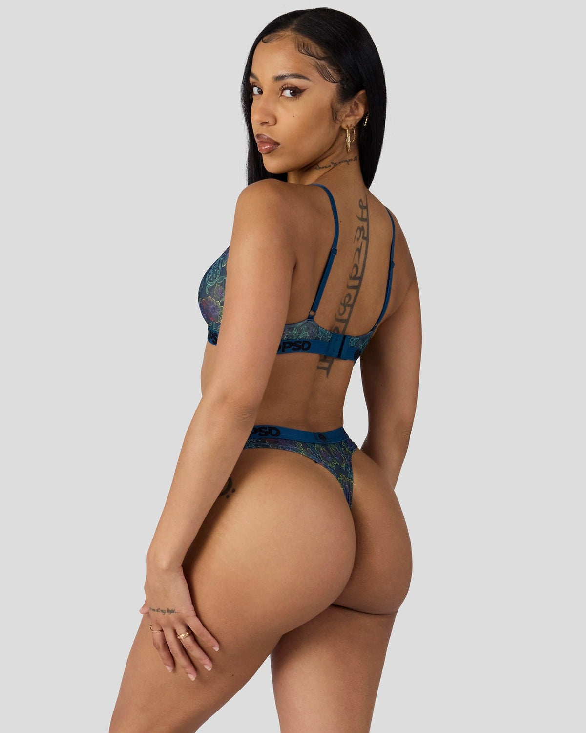 Mesh - Floclr Blst - Triangle Bralette - Mesh