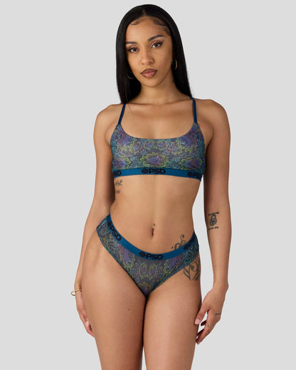 Mesh - Floclr Blst - Scoop Bralette - Mesh