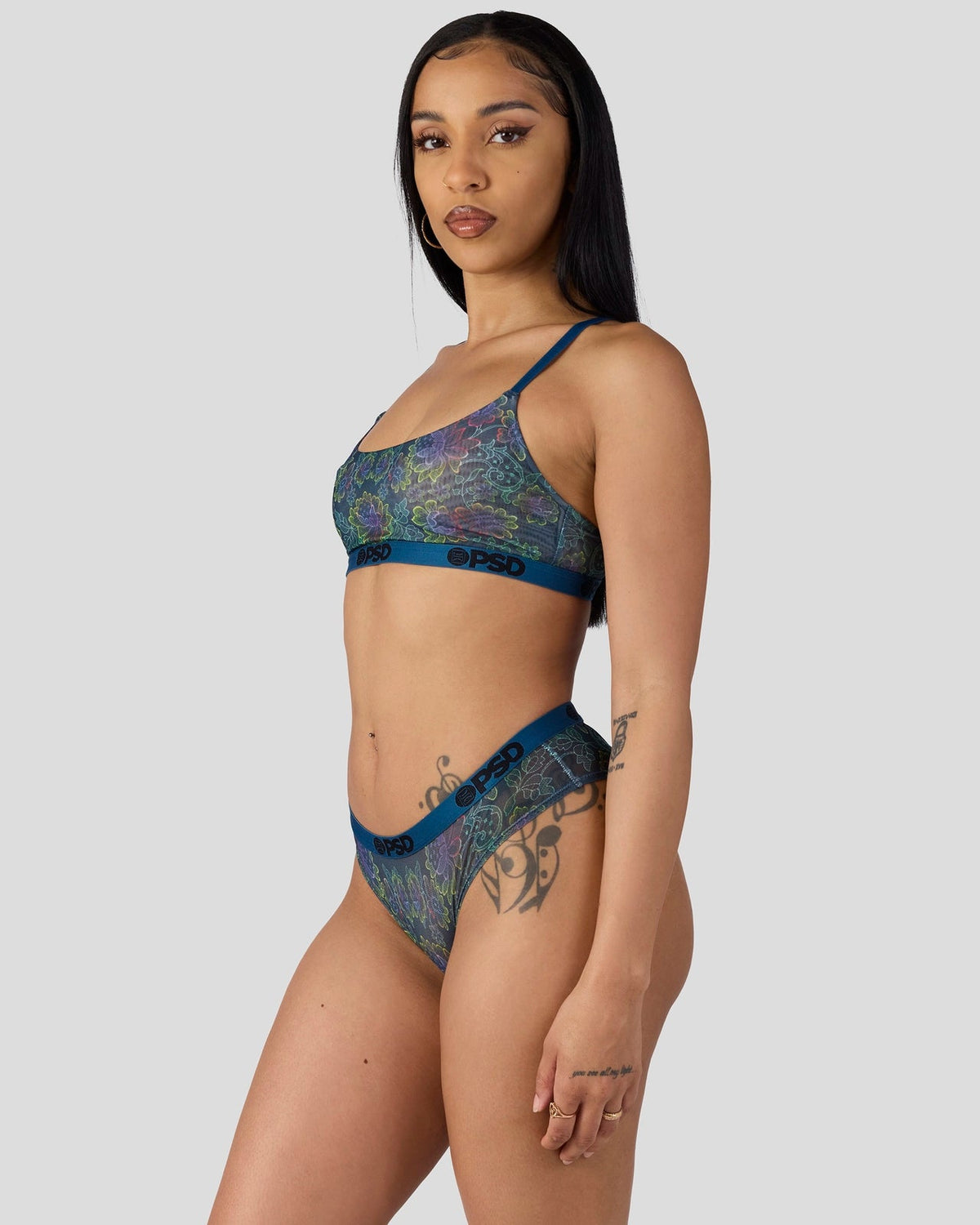Mesh - Floclr Blst - Scoop Bralette - Mesh