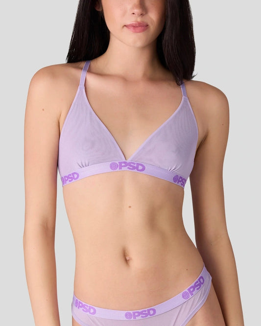 Mesh - Solid Lavender - Triangle Bralette - Mesh