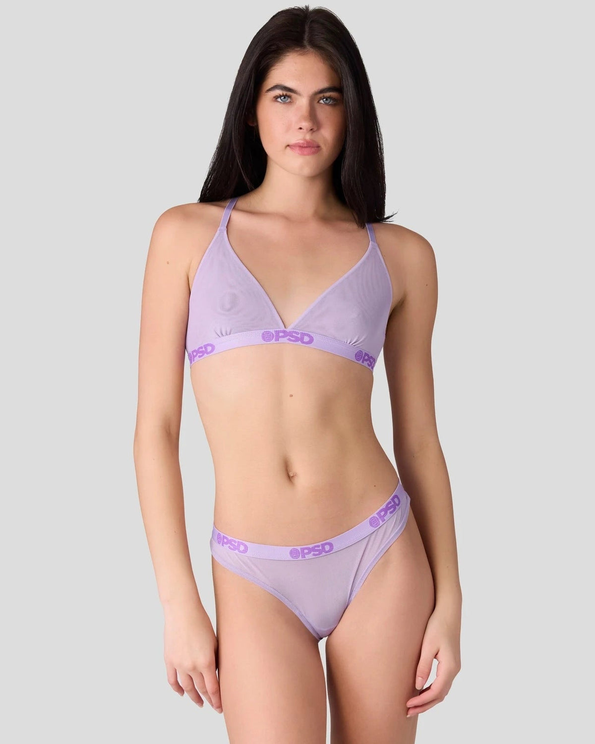 Mesh - Solid Lavender - Triangle Bralette - Mesh
