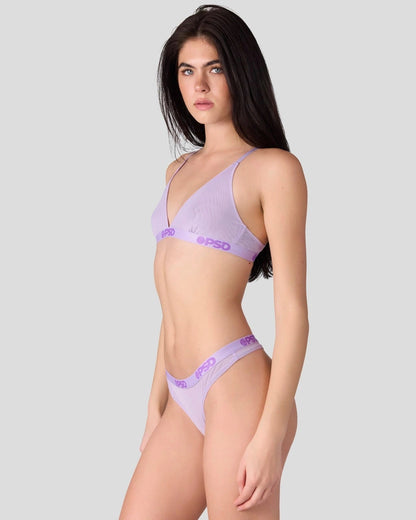 Mesh - Solid Lavender - Triangle Bralette - Mesh