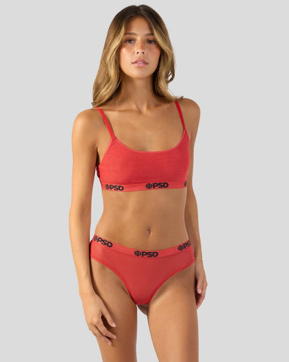 Mesh - Solid Red - Scoop Bralette - Mesh